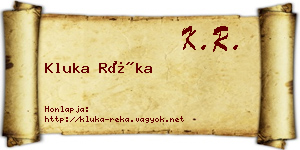 Kluka Réka névjegykártya